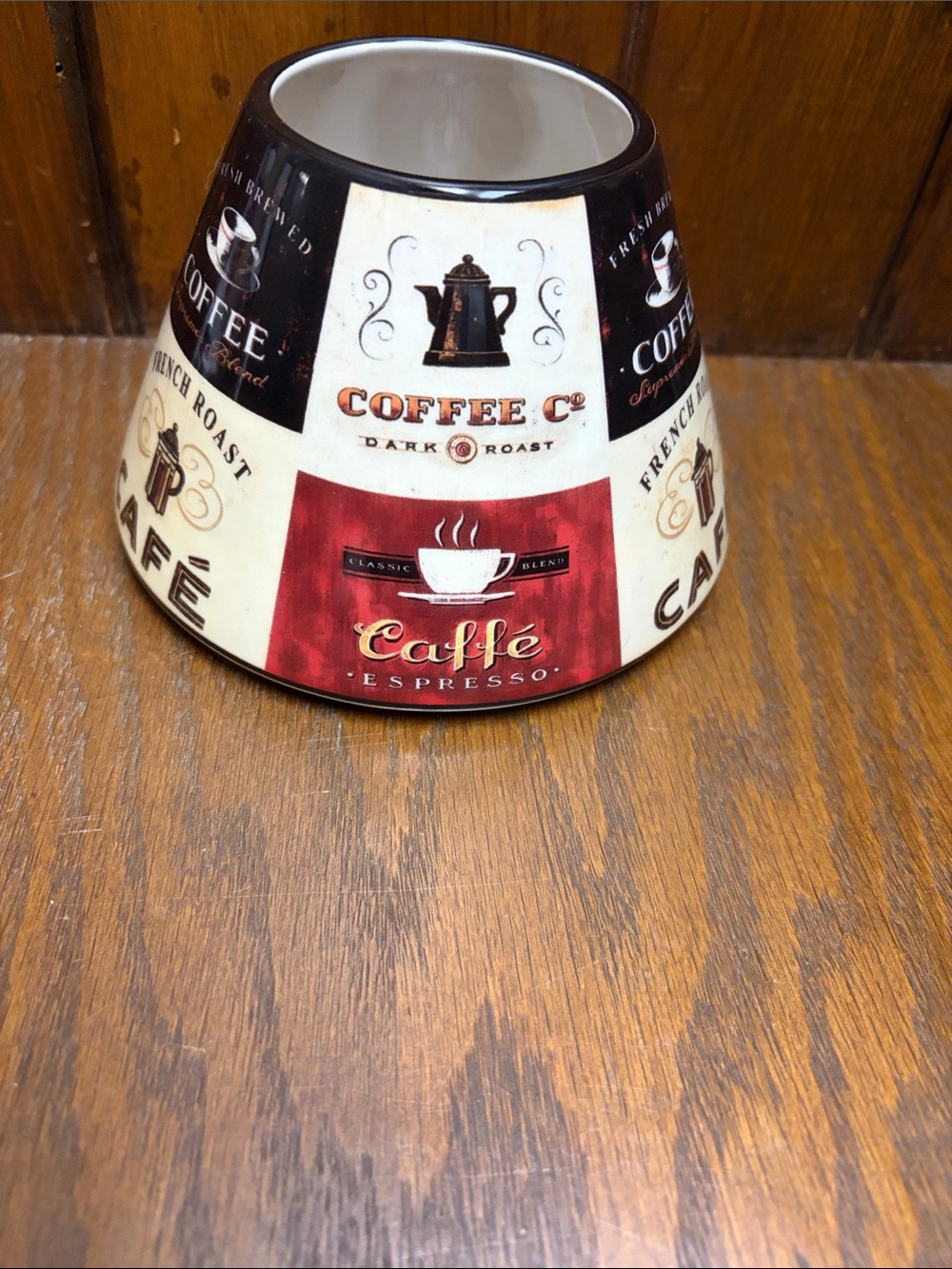 Yankee Candle Caffè Espresso Lamp Shade - Cream, Brown, Red - for large jar